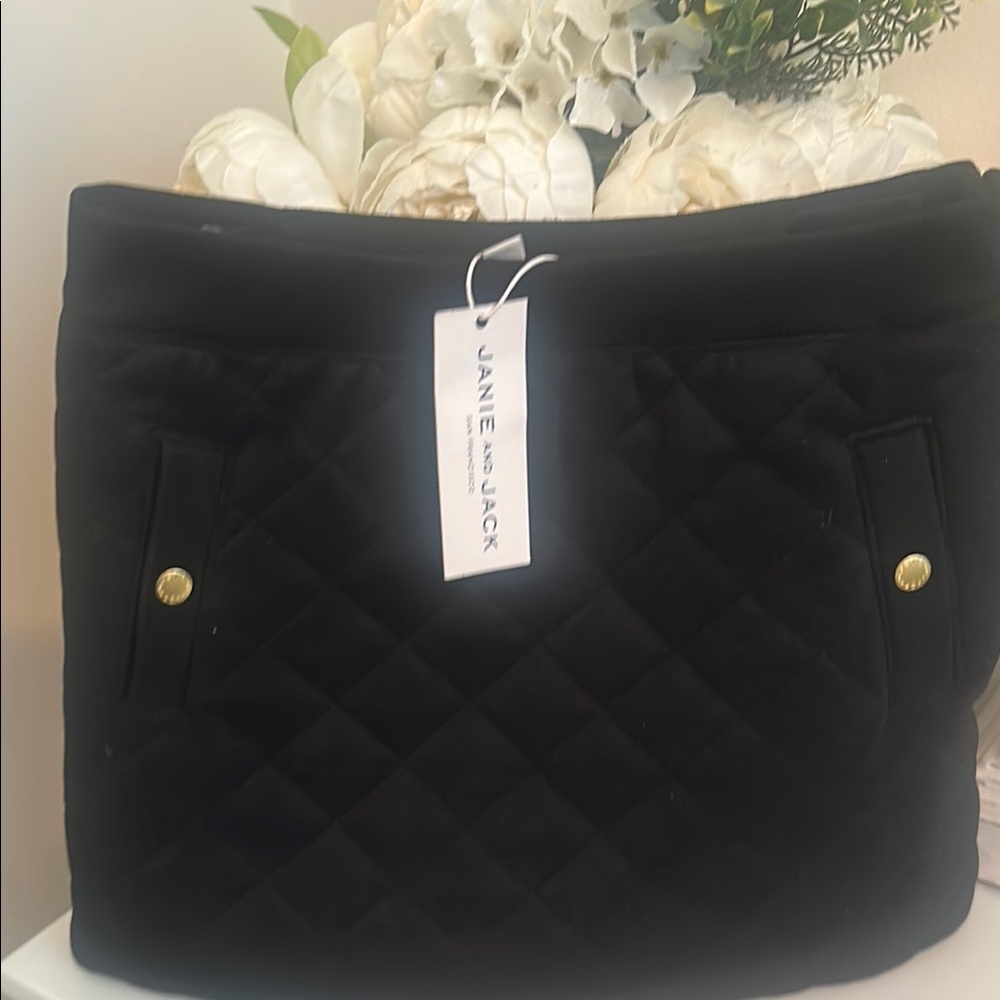 Janie and Jack Black Quilted girls skirt